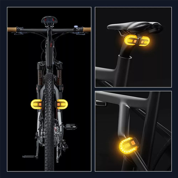 Luz Traseira de Sinalização para Bicicleta, Recarga Usb, Sem Fio